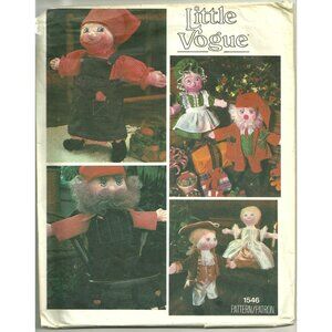 Vogue 1546 Pattern 1546 Mr and Mrs Claus 16 Inch Christmas Dolls & Clothing